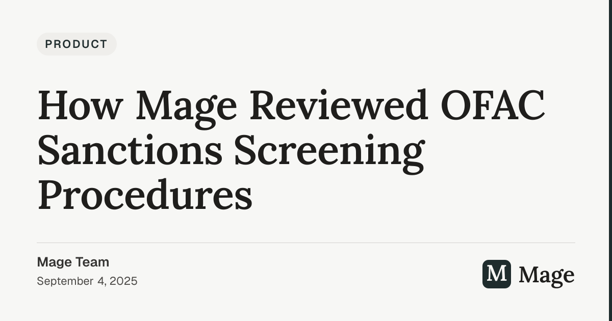 How Mage Reviewed OFAC Sanctions Screening Procedures | Mage
