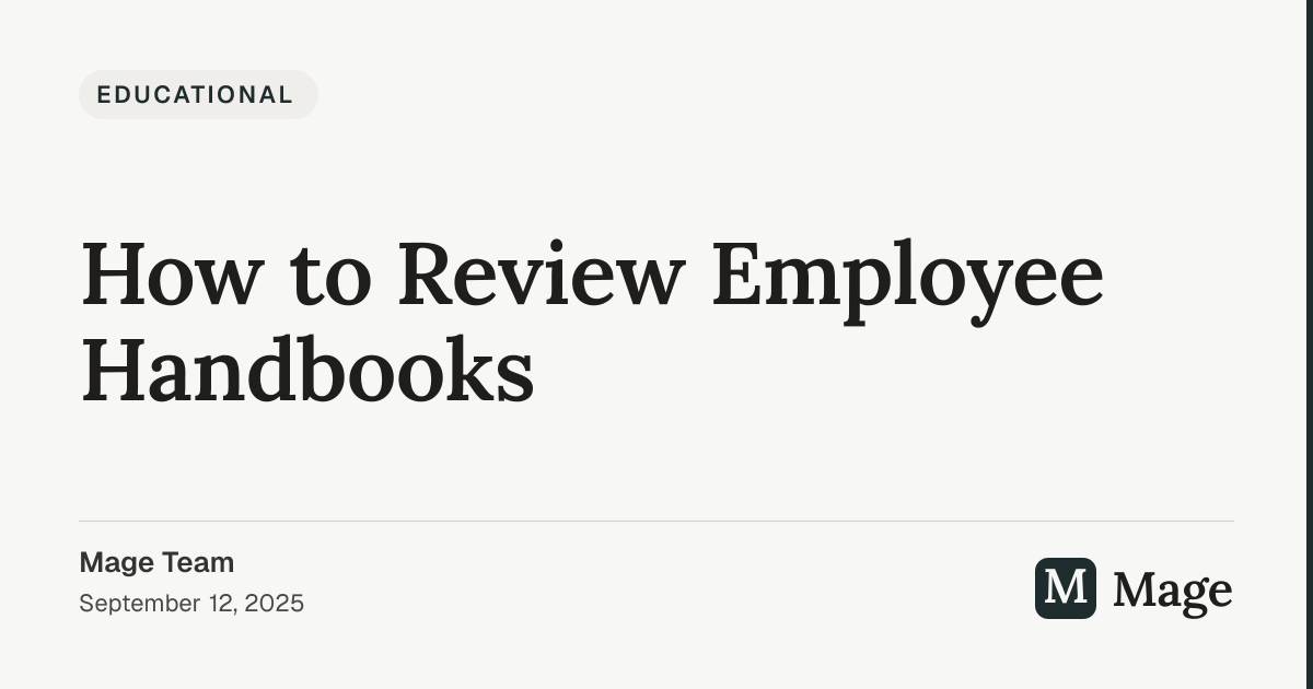 How to Review Employee Handbooks | Mage