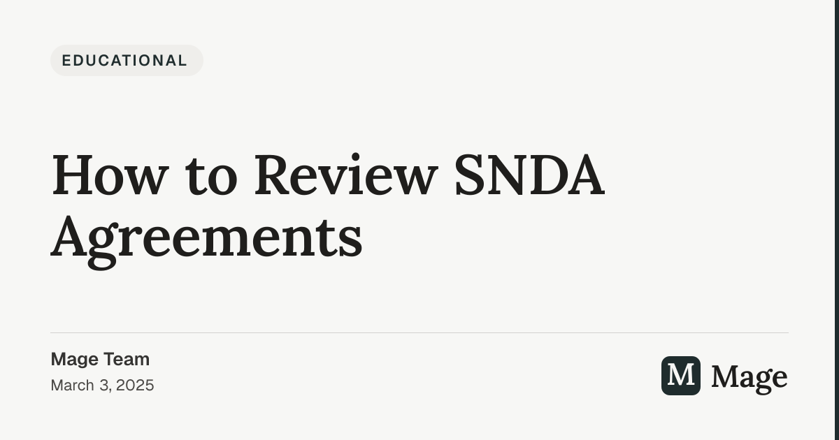 How to Review SNDA Agreements | Mage